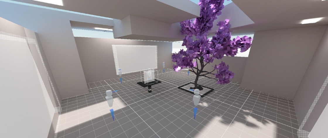Image of metaverse space featuring tree and avatars
